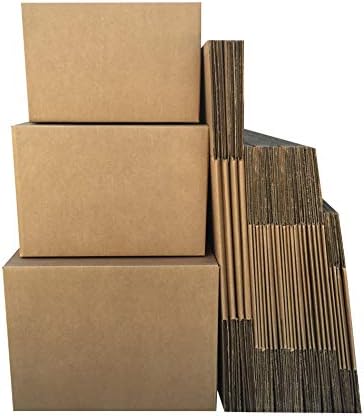 Amazon Basics Cardboard Moving Boxes in Small, Medium and Large Sizes (Assorted), Pack of 30, Brown