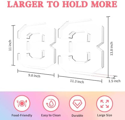 13.8" Acrylic Number Charcuterie Tray, Fillable Charcuterie Box (Number 3)