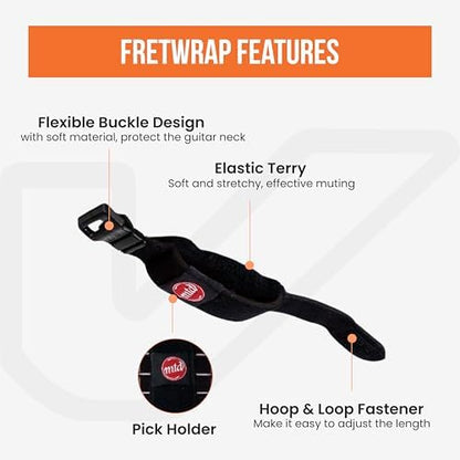 Gruv Gear Fret Wrap & Guitar Mute MTD Edition, Fretwrap for Acoustic, Electric & Bass | String Dampener Recording, Tapping & Practice Accessory (3 Pack, Large MTD Edition, Fits 6 String Bass, 8