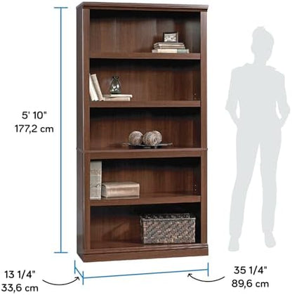 Sauder Miscellaneous Storage 5-Shelf Bookcase/ Book shelf, Select Cherry finish