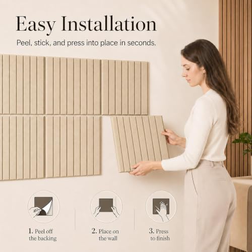 Stripe Felt Bulletin Board Tiles, Cork Board Alternative 48 x 36 in