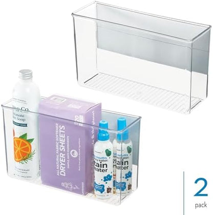 iDesign Magnetic Large Clear Plastic Organizer Bins, 2-Pack