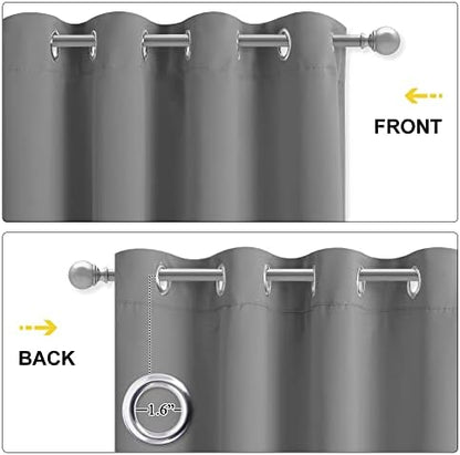 NICETOWN Noise Insulation Curtain Panels, Pair of Energy Smart & 100% Blackout Echo of Sounds Reducing Drapes for Dining Room Window, Thermal Guest Room Lined Window Dressing(Silver Grey, 42 x 84)