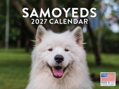 Samoyed Calendar 2027 Monthly Wall Calender 12 Month