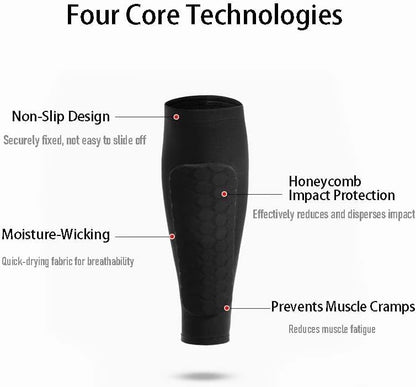 Shin Defender Shin Guards Kids 2 Pair, Shindefender Shin Guards Soccer, with Honeycomb Pads, for Soccer Kids Youth Adult
