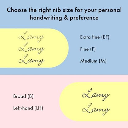 LAMY safari blue - Fountain Pen with ergonomic grip & polished Left-Handed steel nib (LH) in size M - ideal for any Writing & Calligraphy - including LAMY T 10 blue cartridge