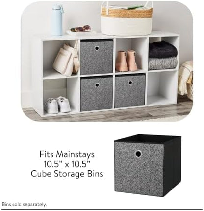 White 8-Cube Storage Organizer Bookcase, Convertible Vertical & Horizontal Cubby Shelving Unit, Open And Closed Back Compartment Compatible With Fabric Bins