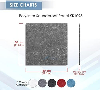 Arrowzoom 20-Pack Polyester Acoustic Panels 12x12 in Gray AZ1184
