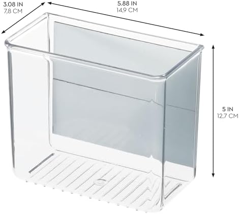 iDesign Magnetic Small Clear Plastic Organizer Bins, 4-Pack