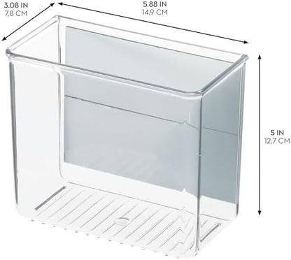 iDesign Magnetic Small Clear Plastic Organizer Bins, 4-Pack