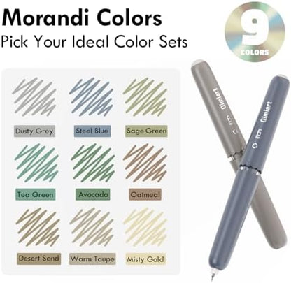 Erasable Gel Pens, 9 Pack Morandi Colors, 0.6mm Fine Point