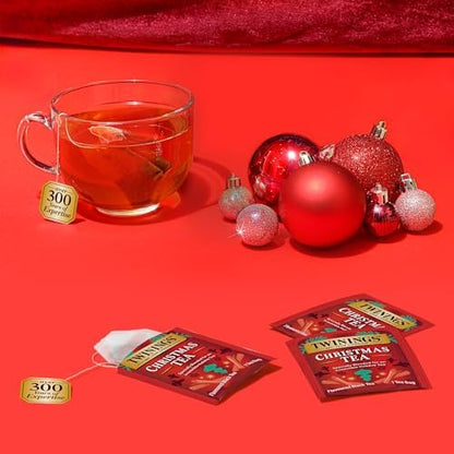 Twinings Christmas Black Tea Individually Wrapped Bags, 20 Count (Pack of 2), Aromatic Cinnamon & Clove, Caffeinated, Enjoy Hot or Iced, 20 Teabags