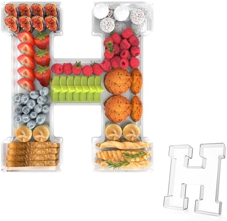 11" Acrylic Letter Charcuterie Tray,Fillable Alphabet & Number Box(Letter H)