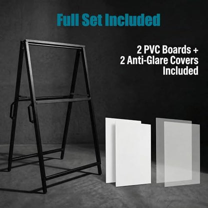 USCNC A Frame Sidewalk Sign 24x36 inches Sandwich Board Signs Outdoor Heavy Duty Double-Sided,including 2 Corrugated Boards 2 Anti-Glare for Business Indoor Outdoor (1PACK)