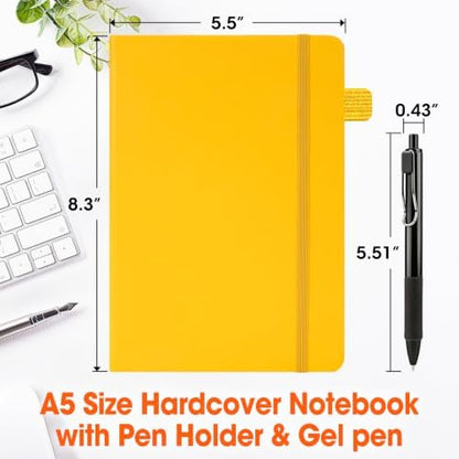 20 Pack Lined Journal Notebook with Pen, A5 Hardcover Leather Journal 5.5"*8.3", 5 Colors 136 Pages College Ruled Notebooks and Pen Set for Office School Business Supplies