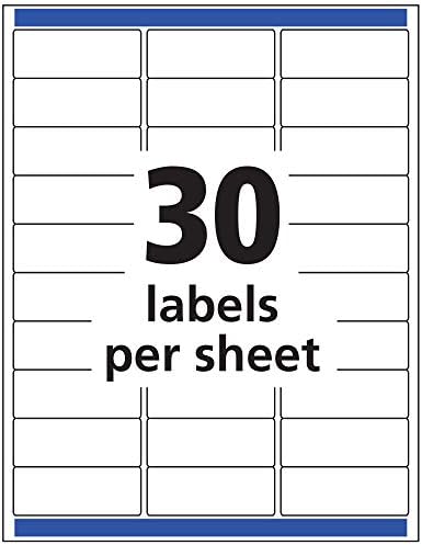 AVERY Clear Address Labels 1 x 2-5/8 inch | Matte Finish | Sure Feed Technology | For Inkjet Printers | 300 Labels, Pack of 5