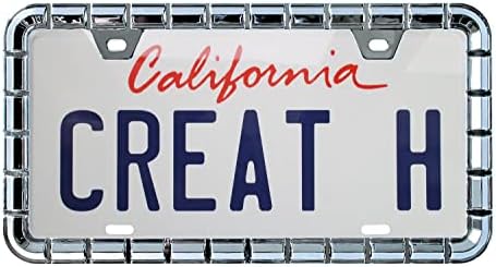 Creathome 3D Chrome License Plate Frames, Pure Zinc Alloy Metal with Chain Patterned