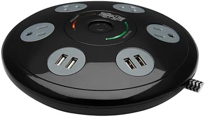 Tripp Lite Conference Surge Protector 4 5-15R 4 USB-A Ports 6ft Cord Black (TLP406USBUFO)