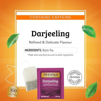 Twinings Darjeeling Himalayan Black Tea Bags, 20 CT Box (6 Pack)