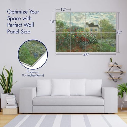 PINWELIFE® Masterpiece Acoustic Art Panels, 8-Pack 12"×16" Sound Absorbing Panels, Decorative Acoustic Wall Art, Noise and Echo Cancelling for Home Studio/Office, Nano Tape Included