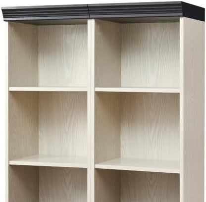 KEIKI Farmhouse Freestanding Bookcase, Modular Storage Cabinet, Wihte