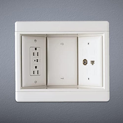 Legrand Pass & Seymour TV3LVKITWCC2 3 Gang Recessed TV Box with Low Voltage Kit, White (1 Count) (Pack of 2)