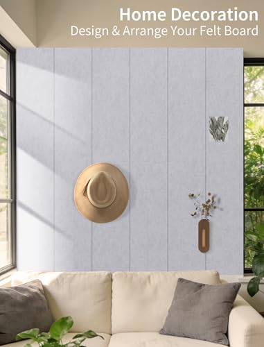 48" x 48" Cork Board Alternative, 16 Pack Felt Bulletin Board Tiles with 30 Adhesive Tabs Wall Push Pin Board for Office Classroom Bedroom Decor