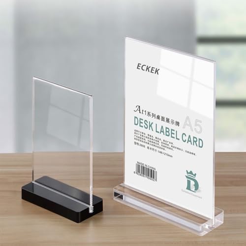 Acrylic Sign Holder (Transparent Horizontal A6 148×105mm/5.83×4.13 inches)