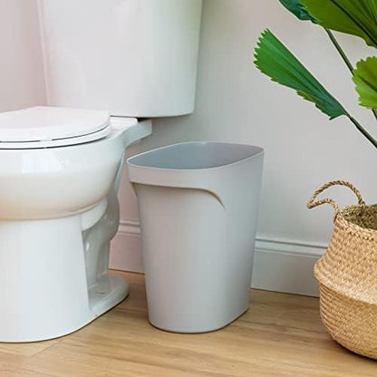 IRIS USA Small Trash Can |Made in USA| 6 Gallon/24 Qt (2-Pack) - Gray