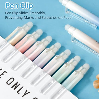 Solati 24 Colors Erasable Gel Pens, Fine Point 0.7mm Colored Erasable Pens, Make Mistakes Disappear, Assorted Color Inks for Writing, Journaling, Taking Notes, School Office Home (24 colors)