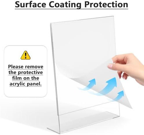 MaxGear Acrylic Sign Holder, 8.5 x 11 L-Shape Plastic Display Stand, 6 Pack