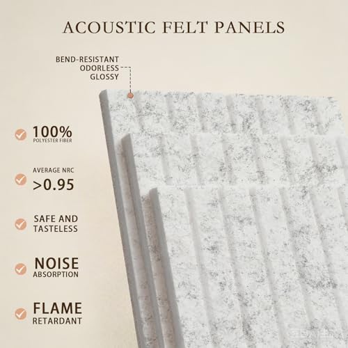 JBER Large Cork Board Alternative 48" x 36" - 12 Pack Self-Adhesive Felt Bulletin Board Tiles, Pin Board Vision Board for Walls, Office & Home Decor(Silver Gray)
