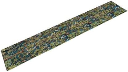 William Morris Floral Table Runner, Vintage Green Botanical Printed Table Runner for Home Kitchen Dining Table Decoration,13x108 Inch
