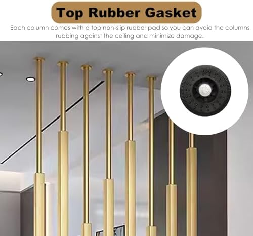 Room Divider Floor to Ceiling Room Dividers Pole - 2 Pieces, Gold Doorway Hotel Cubicle Cubicle Decor, DIY Separator Partition Bars with All Accessories(280cm/110.2in/9.2ft)