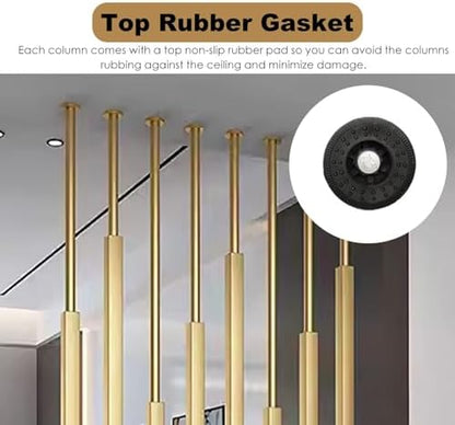 Room Divider Floor to Ceiling Room Dividers Pole - 2 Pieces, Gold Doorway Hotel Cubicle Cubicle Decor, DIY Separator Partition Bars with All Accessories(280cm/110.2in/9.2ft)