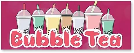 Bubble Tea 24" x 9" Decal | Advertise Your Business | All Weather Can Apply to Any Surface | Boba Milk Truck Advertising Displays | Made in The USA