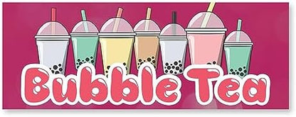 Bubble Tea 24" x 9" Decal | Advertise Your Business | All Weather Can Apply to Any Surface | Boba Milk Truck Advertising Displays | Made in The USA
