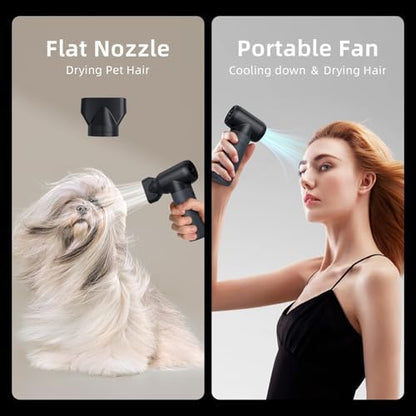 3-Gear Electric Portable Air Duster - 180000RPM Jet Dryer Blower, No Canned Air, Jet Fan for Car Dry, Computer Cleaning