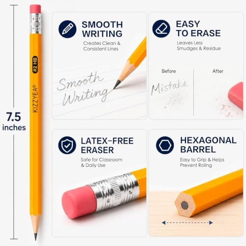 Pre-Sharpened Pencils Bulk Wood-Cased #2 HB Pencils 720 Count 24 Sharpeners