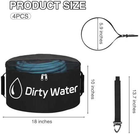Nilight 4 Pack RV Hose Storage Bags, Waterproof Utility Bag with Cover