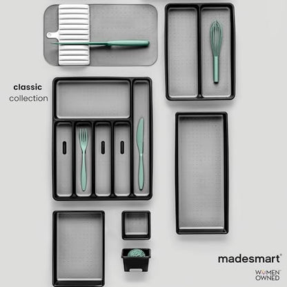 madesmart Classic 3 Bin Drawer Organizer Set, White