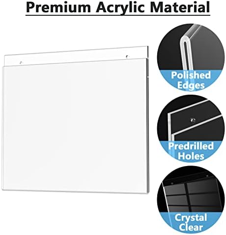 MaxGear Wall Mount Sign Holder, 8.5 x 11 Landscape, 24 Pack