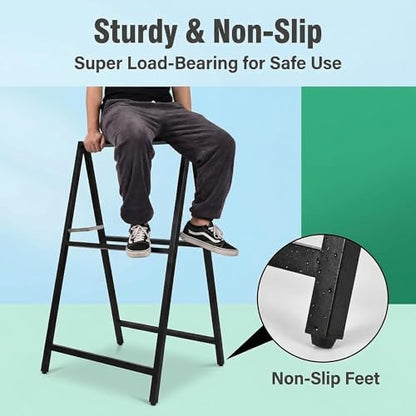USCNC 2 Pack Heavy Duty A-Frame Sidewalk Sign 24 x 36 Inch, Portable Double-Sided Sandwich Board Slide-in Folding Metal Signboard (Frame only，No white board)