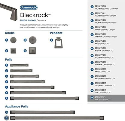 Amerock 18" Blackrock Gunmetal Appliance Pull