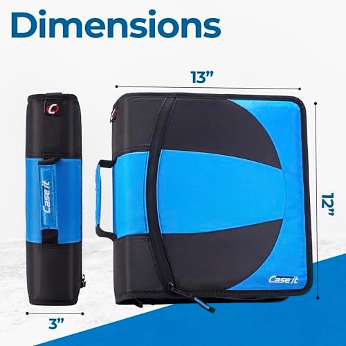 Case-it Dual Binder | Two 1.5" D-Rings | 600-Sheet | Dual-101 Denim Blue