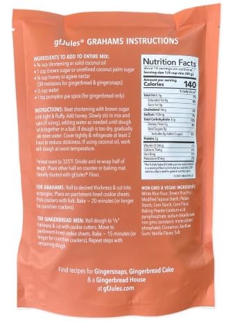 gfJules Certified Gluten Free Graham Cracker and Gingerbread Baking Mix | No Grit, Non-GMO, Vegan | Certified Top 9 Allergen-Free & Kosher | Perfect Long-Lasting Snacks | 19 Ounces