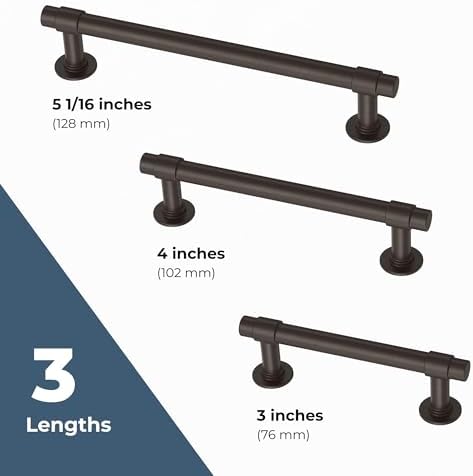 Franklin Brass Francisco (10-Pack) Cabinet Handles 5-1/16" Hole Center Pulls | Deep Bronze Hardware Kitchen Door, Drawers, Dressers, Furniture P29618K-324-B1