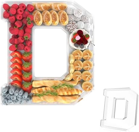 13.8" Acrylic Letter Charcuterie Tray,Fillable Alphabet Box (Letter D)