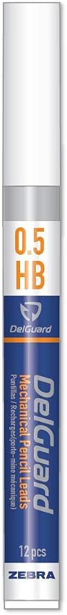Zebra Delguard #2 Mechanical Pencil Lead Refill, 0.5 Mm, Hb, Black, 12/tube (Pack of 2)