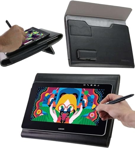 Leather Graphics Tablet Folio Case - Compatible with Richgv 13.5 Inch Colorful LCD Writing Tablet